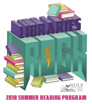 2018 Summer Reading Program - Libraries Rock logo