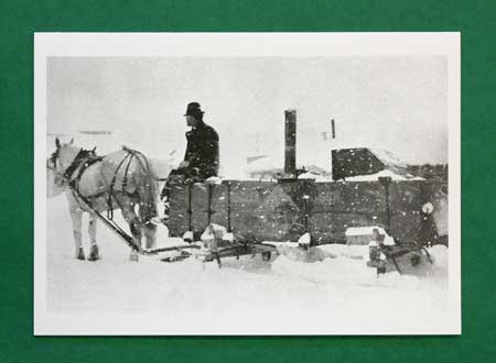 Horse and Wagon in Snow