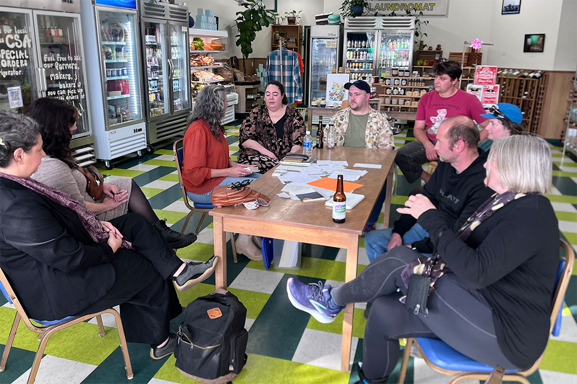 Poem in Your Pocket Day participants at The Pine and Eight.