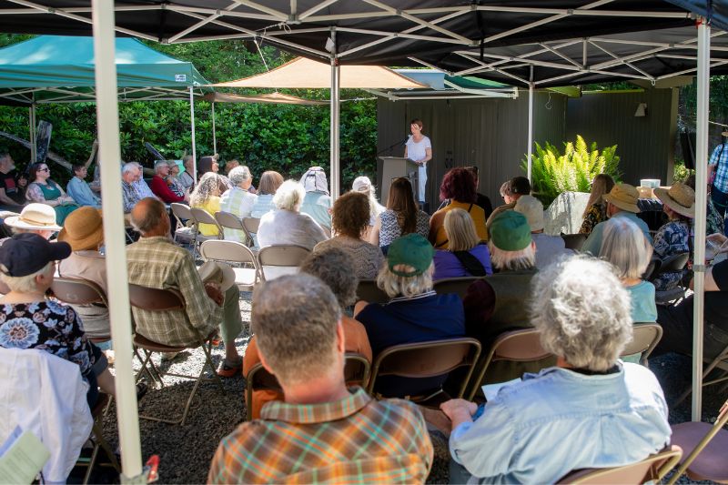 Reading poems at Port Angeles Fine Arts Center’s Summertide Festival.