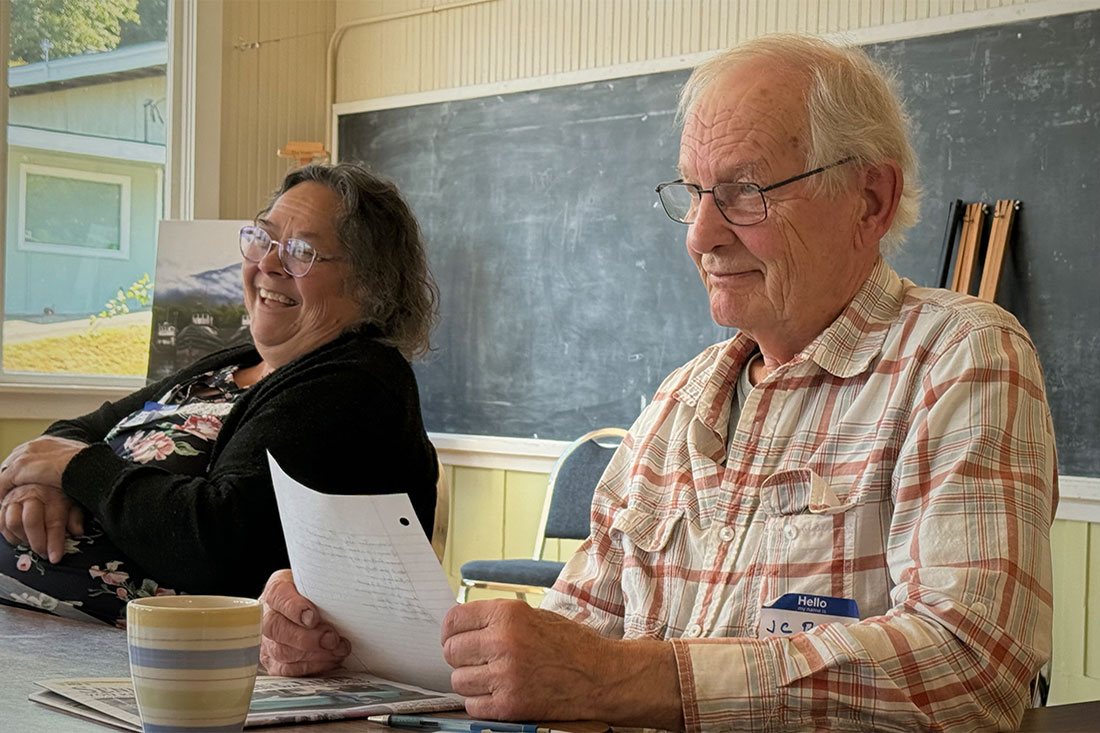 “Where I’m From” Writing Workshop at Sekiu Community Center. Photo by Nancy Messmer.