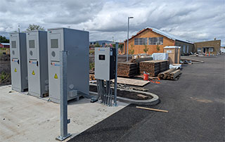 A backup battery system, funded through a Department of Commerce grant, is installed on the back half of the property.