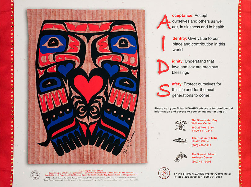 South Puget Intertribal Planning Agency poster featuring the work of Quinault artist Randy Capoeman, 2005.