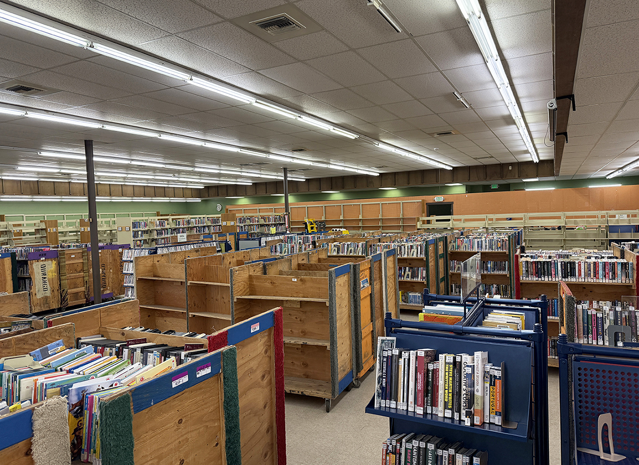 Packing in progress at the Temporary Location.