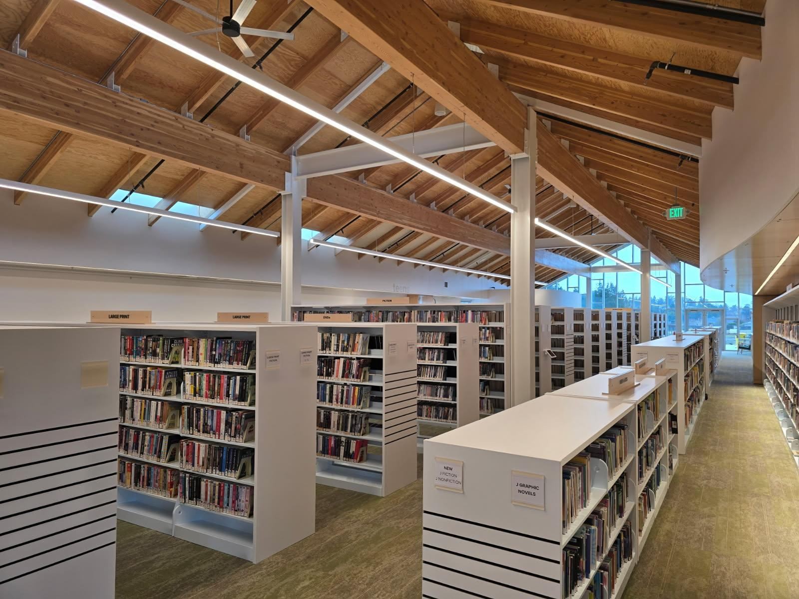 The new Sequim Library features expanded space for more collection materials.