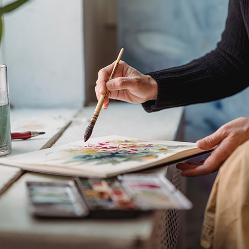 Artist painting.